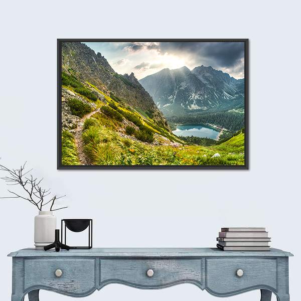 Poprad Pond Canvas Wall Art-3 Horizontal-Gallery Wrap-25" x 16"-Tiaracle