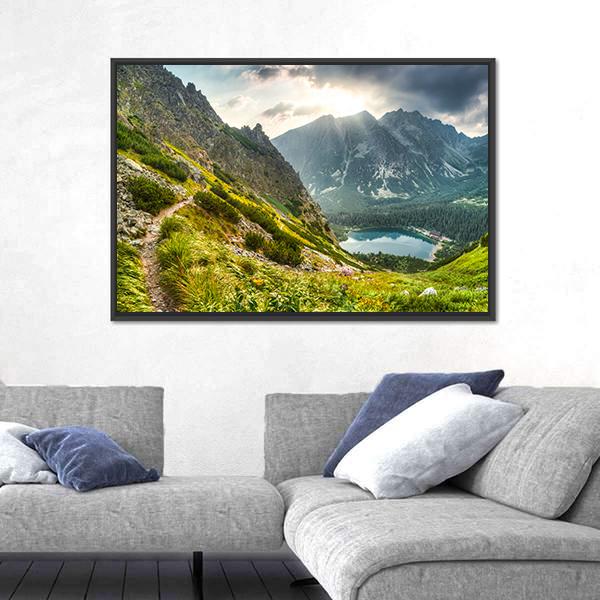 Poprad Pond Canvas Wall Art-3 Horizontal-Gallery Wrap-25" x 16"-Tiaracle