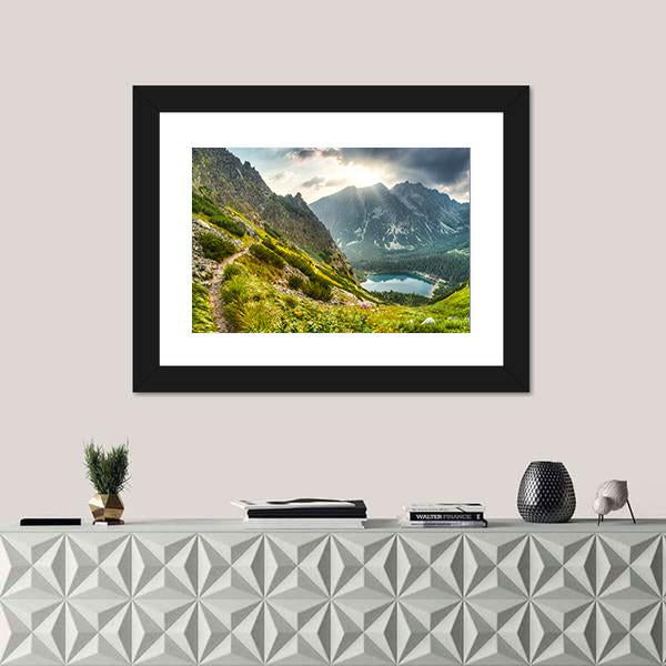 Poprad Pond Canvas Wall Art-3 Horizontal-Gallery Wrap-25" x 16"-Tiaracle