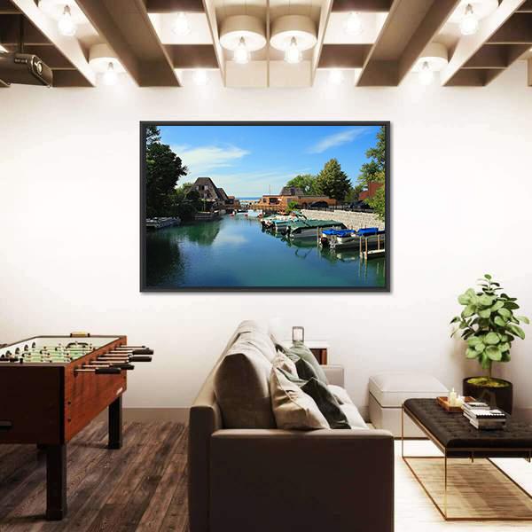 Popular Vacation Spot On Lake Michigan Canvas Wall Art-3 Horizontal-Gallery Wrap-25" x 16"-Tiaracle