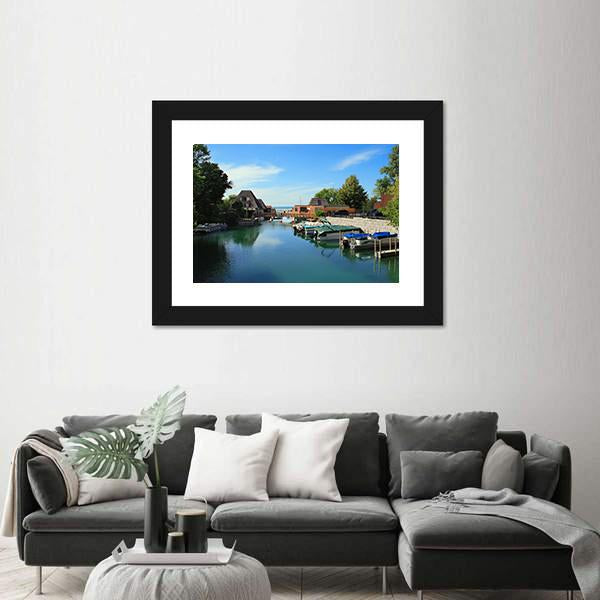 Popular Vacation Spot On Lake Michigan Canvas Wall Art-3 Horizontal-Gallery Wrap-25" x 16"-Tiaracle