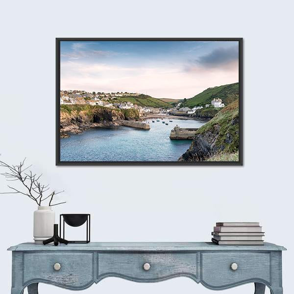 Port Isaac On The North Coast Of Cornwall Canvas Wall Art-3 Horizontal-Gallery Wrap-25" x 16"-Tiaracle