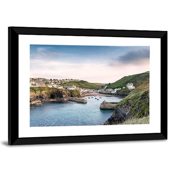 Port Isaac On The North Coast Of Cornwall Canvas Wall Art-3 Horizontal-Gallery Wrap-25" x 16"-Tiaracle