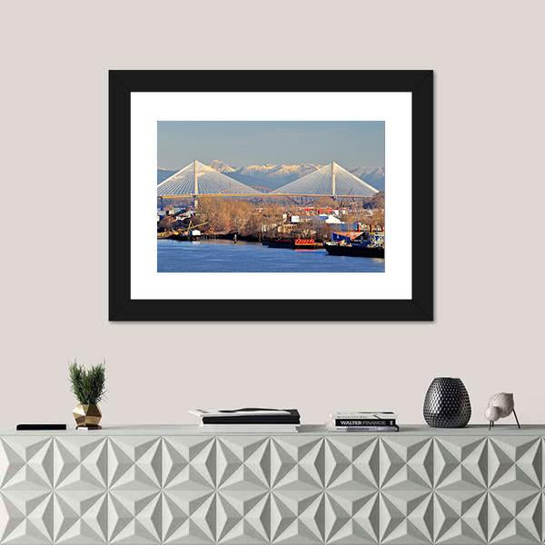 Port Mann Bridge Canvas Wall Art-1 Piece-Framed Print-20" x 16"-Tiaracle