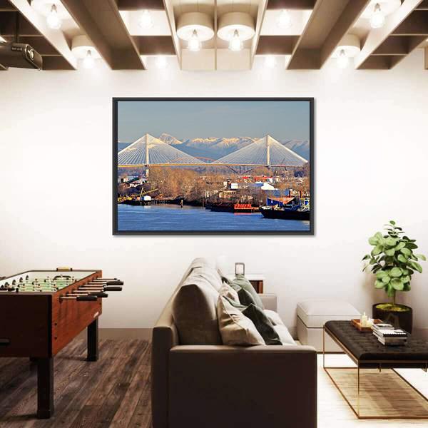 Port Mann Bridge Canvas Wall Art-5 Horizontal-Gallery Wrap-22" x 12"-Tiaracle
