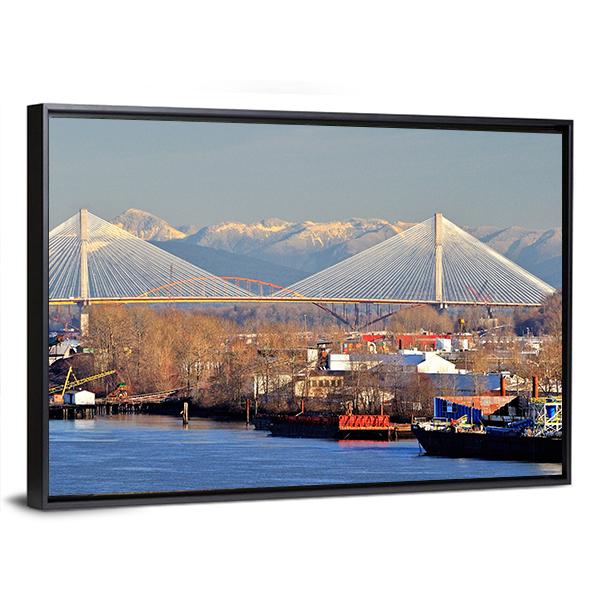 Port Mann Bridge Canvas Wall Art-5 Horizontal-Gallery Wrap-22" x 12"-Tiaracle