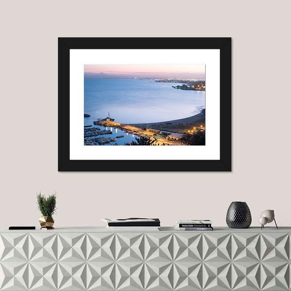 Port Of Sidi Bou Said Near Tunis Canvas Wall Art-1 Piece-Framed Print-20" x 16"-Tiaracle