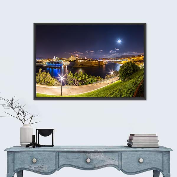 Port Of Vieux In Marseille France Canvas Wall Art-5 Horizontal-Gallery Wrap-22" x 12"-Tiaracle