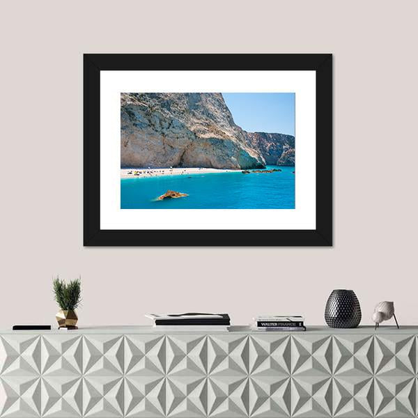 Porto Katsiki Beach Canvas Wall Art-1 Piece-Framed Print-20" x 16"-Tiaracle