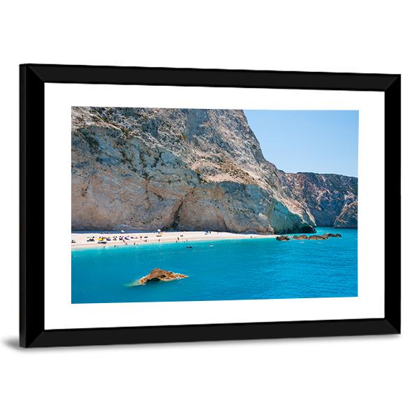 Porto Katsiki Beach Canvas Wall Art-3 Horizontal-Gallery Wrap-25" x 16"-Tiaracle