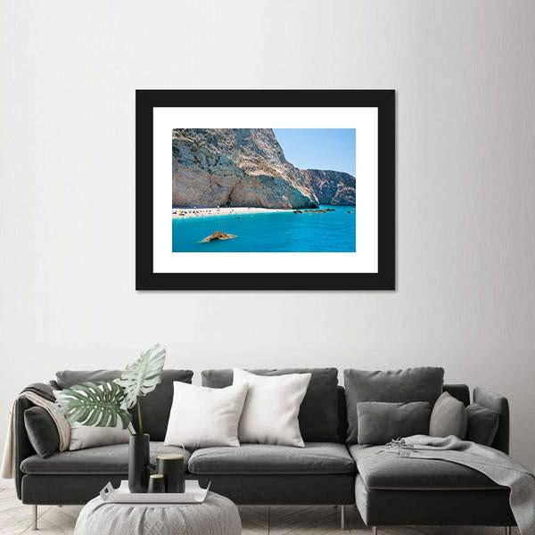 Porto Katsiki Beach Canvas Wall Art-3 Horizontal-Gallery Wrap-25" x 16"-Tiaracle