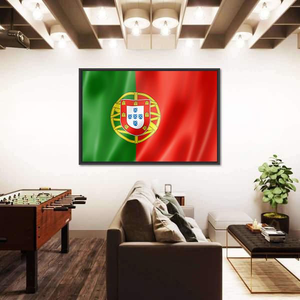 Portugal Flag Canvas Wall Art-5 Horizontal-Gallery Wrap-22" x 12"-Tiaracle
