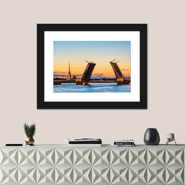 Postcard View Of Palace Bridge Canvas Wall Art-1 Piece-Framed Print-20" x 16"-Tiaracle