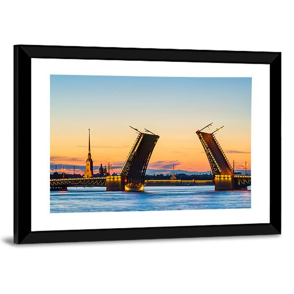 Postcard View Of Palace Bridge Canvas Wall Art-3 Horizontal-Gallery Wrap-25" x 16"-Tiaracle