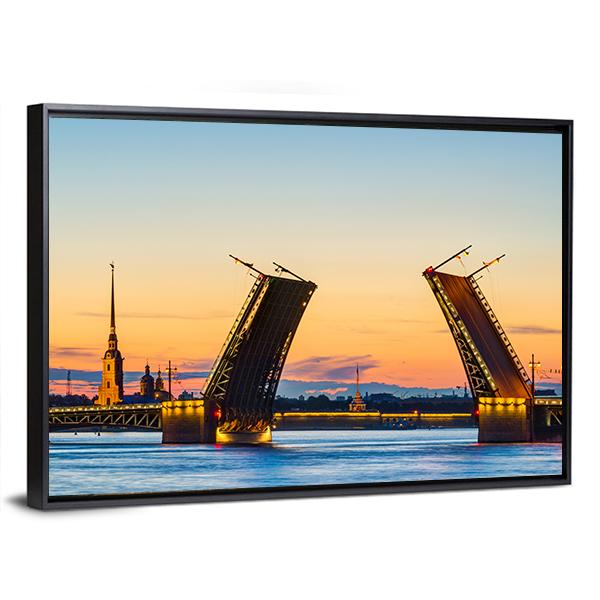 Postcard View Of Palace Bridge Canvas Wall Art-5 Horizontal-Gallery Wrap-22" x 12"-Tiaracle