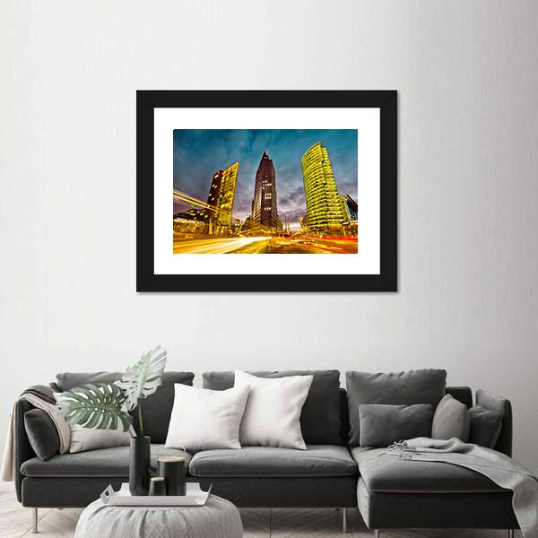 Potsdamer Platz In The City Center Of Berlin Canvas Wall Art-5 Horizontal-Gallery Wrap-22" x 12"-Tiaracle