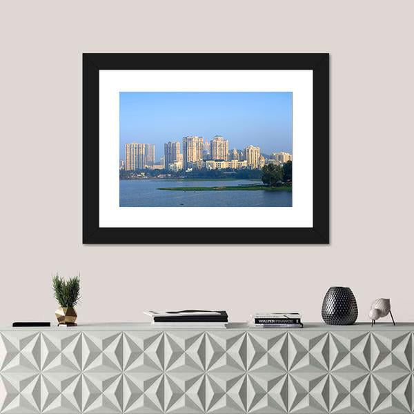 Powai Suburb In Mumbai Canvas Wall Art-1 Piece-Framed Print-20" x 16"-Tiaracle