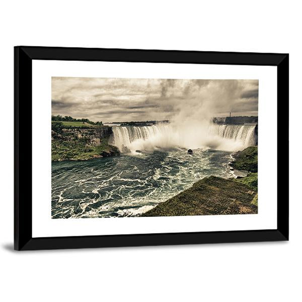 Power Of Niagara Waterfalls Canvas Wall Art-5 Horizontal-Gallery Wrap-22" x 12"-Tiaracle