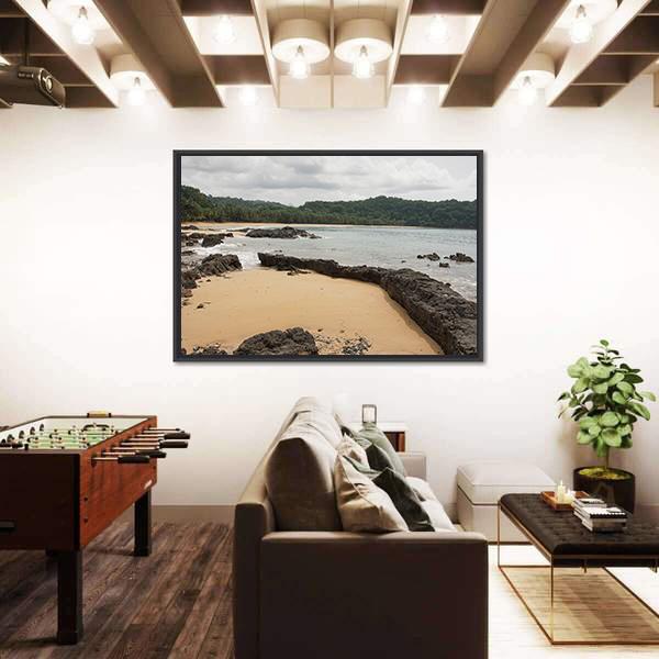 Praia Coco On An Overcast Day Canvas Wall Art-5 Horizontal-Gallery Wrap-22" x 12"-Tiaracle