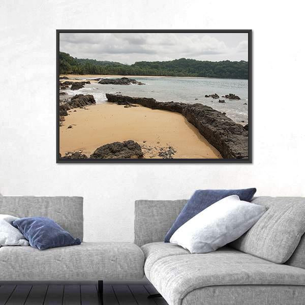 Praia Coco On An Overcast Day Canvas Wall Art-5 Horizontal-Gallery Wrap-22" x 12"-Tiaracle