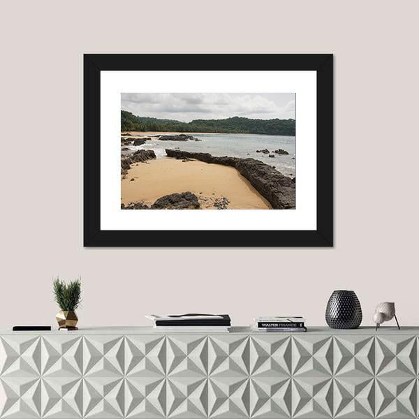 Praia Coco On An Overcast Day Canvas Wall Art-5 Horizontal-Gallery Wrap-22" x 12"-Tiaracle