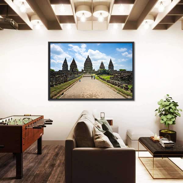 Prambanan Temple Canvas Wall Art-5 Horizontal-Gallery Wrap-22" x 12"-Tiaracle
