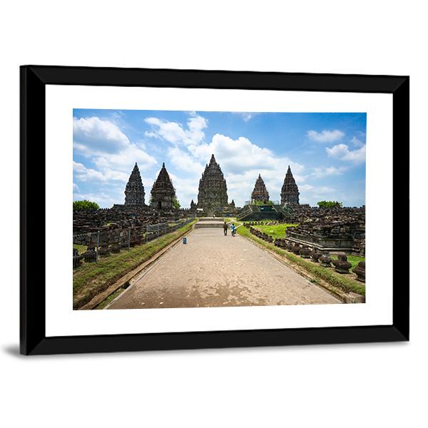 Prambanan Temple Canvas Wall Art-5 Horizontal-Gallery Wrap-22" x 12"-Tiaracle