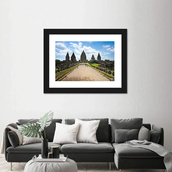 Prambanan Temple Canvas Wall Art-5 Horizontal-Gallery Wrap-22" x 12"-Tiaracle