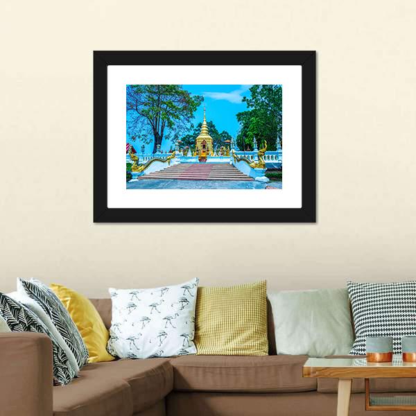 Prathat Doi Wao Temple Canvas Wall Art-5 Horizontal-Gallery Wrap-22" x 12"-Tiaracle