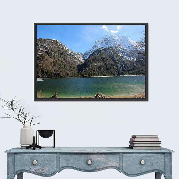 Predil Lake In Northern Italy Canvas Wall Art-1 Piece-Floating Frame-24" x 16"-Tiaracle