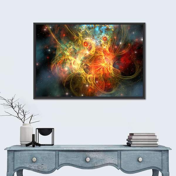 Princess Nebula With A Crown On Her Head Canvas Wall Art-1 Piece-Floating Frame-24" x 16"-Tiaracle