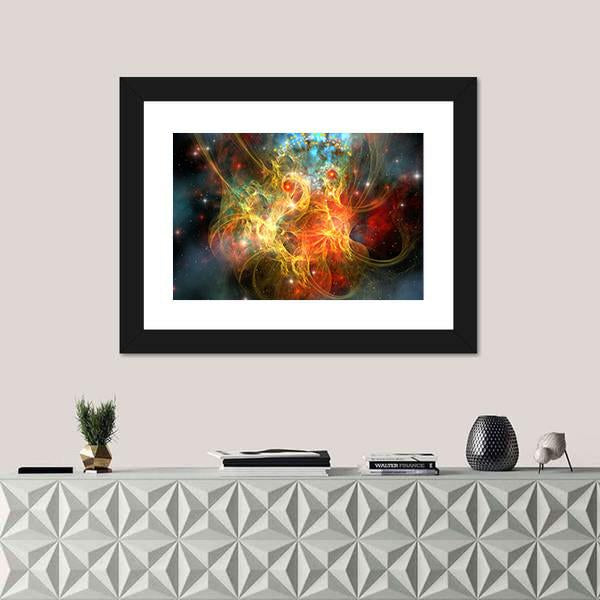 Princess Nebula With A Crown On Her Head Canvas Wall Art-1 Piece-Framed Print-20" x 16"-Tiaracle