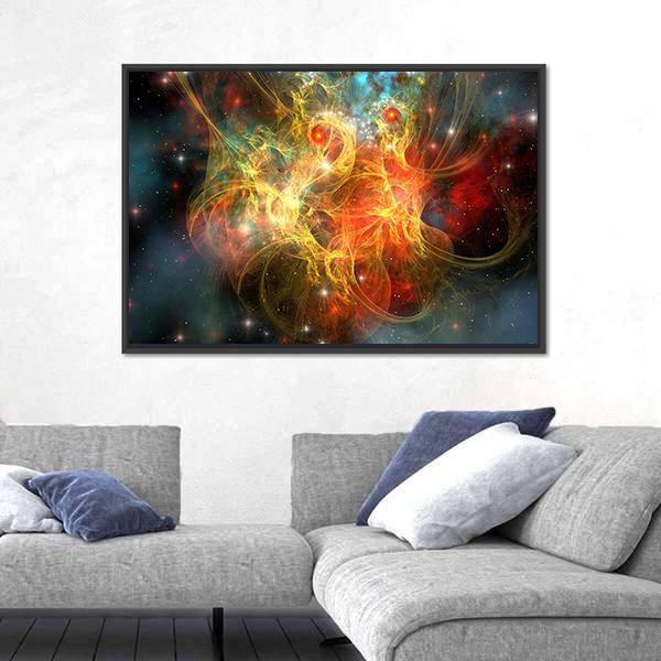 Princess Nebula With A Crown On Her Head Canvas Wall Art-5 Horizontal-Gallery Wrap-22" x 12"-Tiaracle