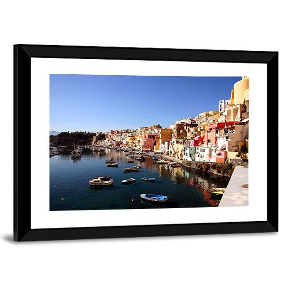Procida Island In Italy Canvas Wall Art-3 Horizontal-Gallery Wrap-25" x 16"-Tiaracle