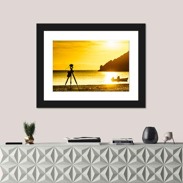 Professional Camera Taking Picture Canvas Wall Art-4 Horizontal-Gallery Wrap-34" x 24"-Tiaracle