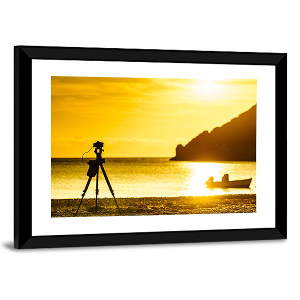Professional Camera Taking Picture Canvas Wall Art-5 Horizontal-Gallery Wrap-22" x 12"-Tiaracle