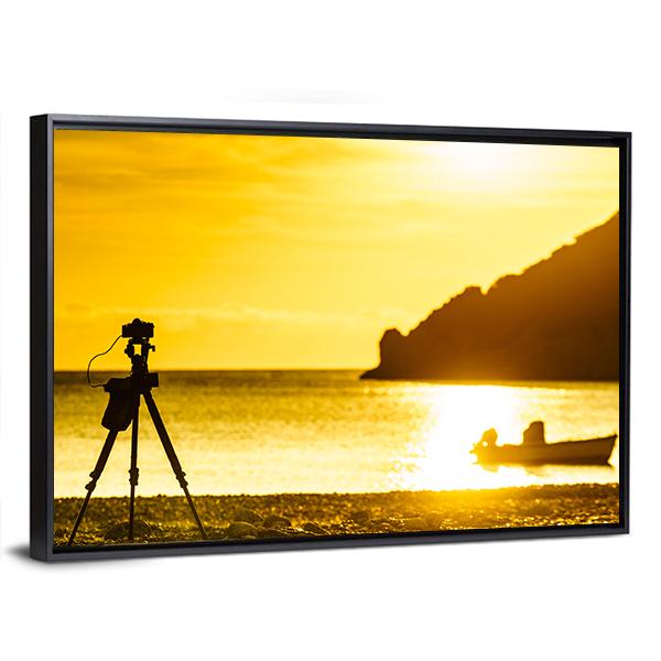 Professional Camera Taking Picture Canvas Wall Art-5 Horizontal-Gallery Wrap-22" x 12"-Tiaracle
