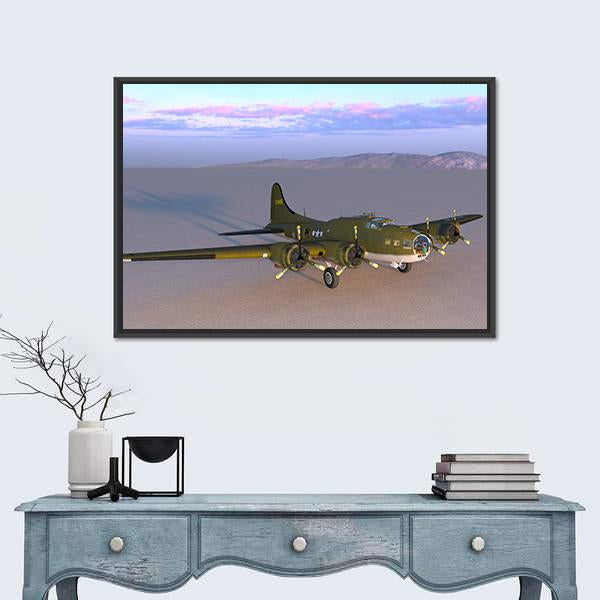 Propeller Fighter Canvas Wall Art-1 Piece-Floating Frame-24" x 16"-Tiaracle