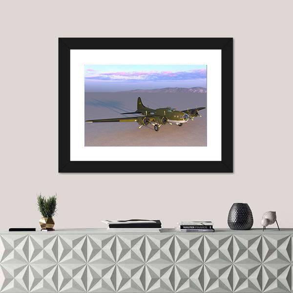 Propeller Fighter Canvas Wall Art-1 Piece-Framed Print-20" x 16"-Tiaracle