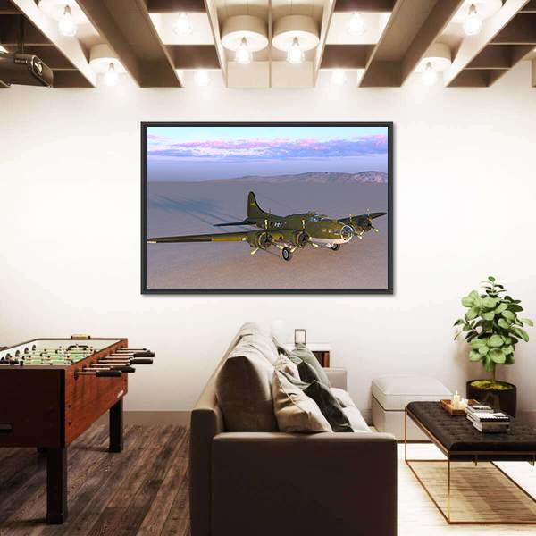 Propeller Fighter Canvas Wall Art-5 Horizontal-Gallery Wrap-22" x 12"-Tiaracle