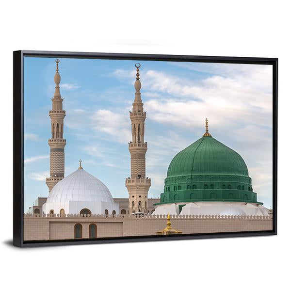 Prophet's Tomb Under The Green Dome Canvas Wall Art-3 Horizontal-Gallery Wrap-25" x 16"-Tiaracle