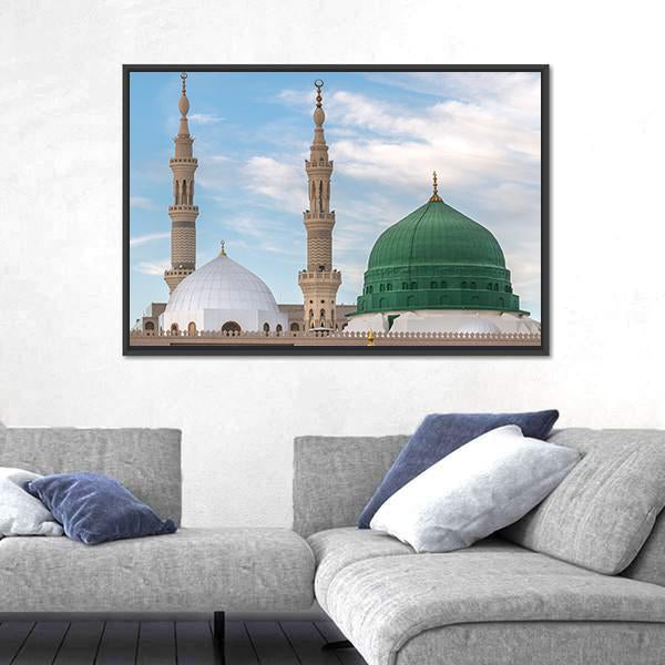 Prophet's Tomb Under The Green Dome Canvas Wall Art-3 Horizontal-Gallery Wrap-25" x 16"-Tiaracle