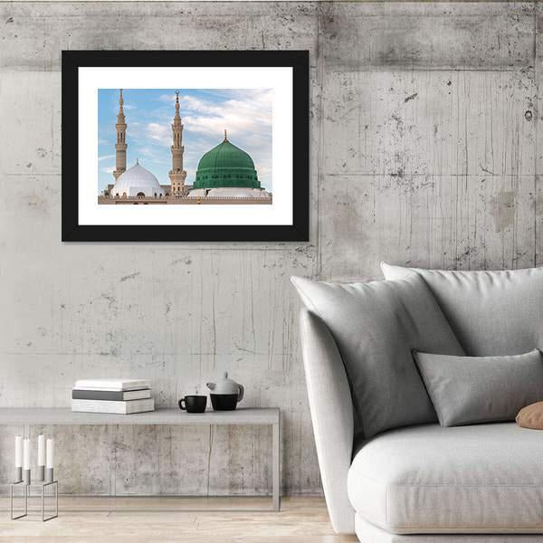 Prophet's Tomb Under The Green Dome Canvas Wall Art-3 Horizontal-Gallery Wrap-25" x 16"-Tiaracle