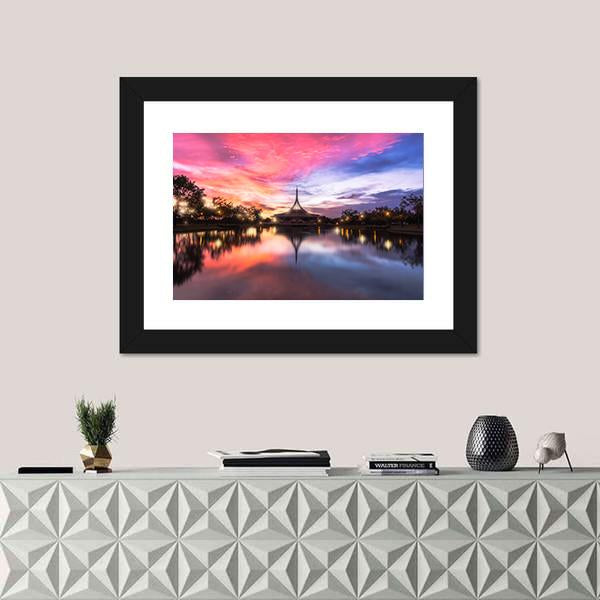 Public Parkland Suan Luang R 9 In Bangkok Canvas Wall Art-1 Piece-Framed Print-20" x 16"-Tiaracle