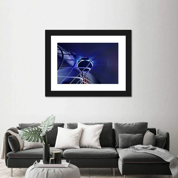 Puck In Net Of Ice Hockey Goal Canvas Wall Art-3 Horizontal-Gallery Wrap-25" x 16"-Tiaracle