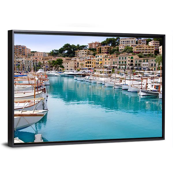 Puerto De Soller Port Of Mallorca Canvas Wall Art-5 Horizontal-Gallery Wrap-22" x 12"-Tiaracle