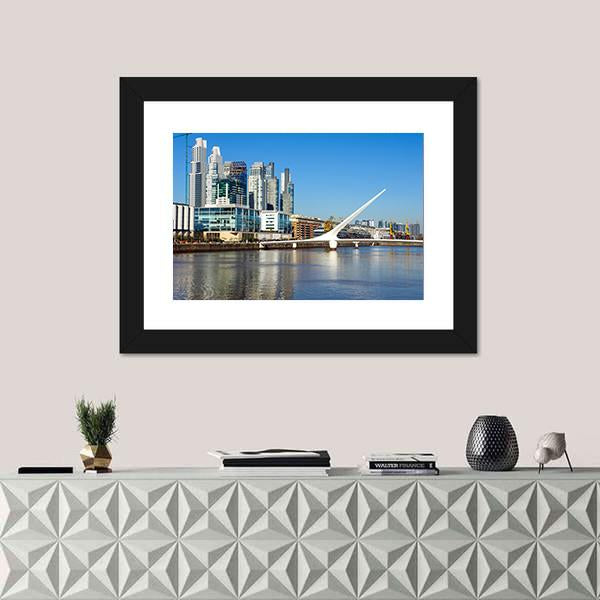Puerto Madero In Buenos Aires Canvas Wall Art-1 Piece-Framed Print-20" x 16"-Tiaracle