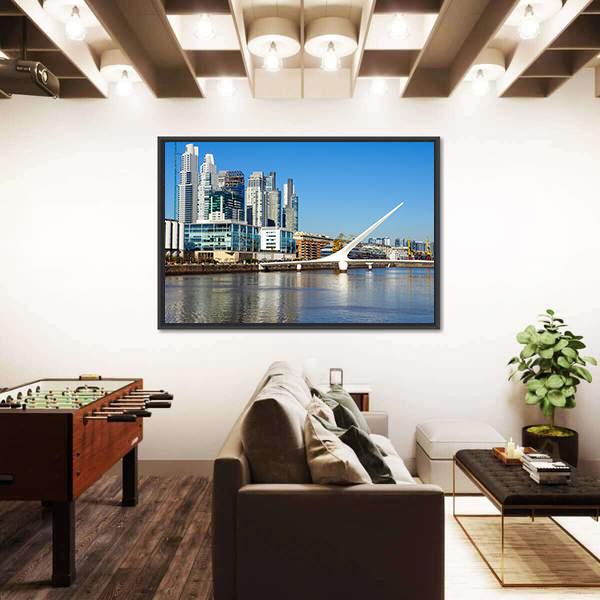 Puerto Madero In Buenos Aires Canvas Wall Art-3 Horizontal-Gallery Wrap-25" x 16"-Tiaracle