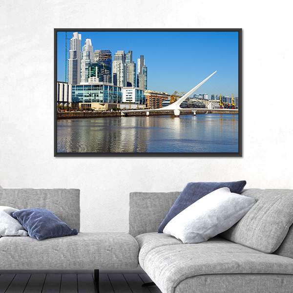Puerto Madero In Buenos Aires Canvas Wall Art-3 Horizontal-Gallery Wrap-25" x 16"-Tiaracle