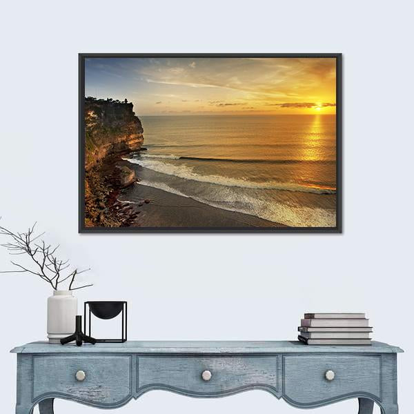 Pura Uluwatu Temple On Bali Island Canvas Wall Art-1 Piece-Floating Frame-24" x 16"-Tiaracle
